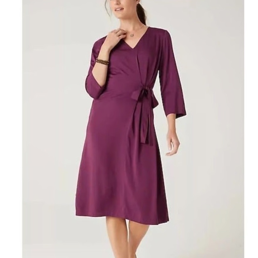 J. Jill Wild Berry 100% Lenzing ECOVERO Viscose Waist Tie Dress